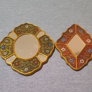 Elegant Gold and Red Decorative Plates